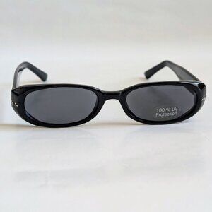 NWT Vintage 90's Small Plastic Rectangle Lady Fashion Sunglasses (S. Black)
